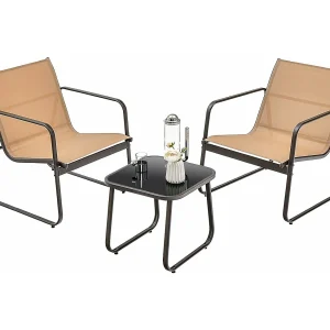 3-delige tuinmeubelset, balkonset met 2 stoelen en tafel, balkonmeubels, terrasmeubels, tuingarnituur, zitgroep voor terras, balkon, tuin (bruin) ZB34446 3-delige tuinmeubelset, balkonset met 2 stoelen en tafel, balkonmeubels, terrasmeubels, tuingarnituur, zitgroep voor terras, balkon, tuin (bruin) ZB34446