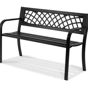 117 cm Metalen Tuinbank voor Buiten met een Draagvermogen van 224 kg voor Patio SucceBuy, Park, Achtertuin en Veranda 117 cm Metalen Tuinbank voor Buiten met een Draagvermogen van 224 kg voor Patio SucceBuy, Park, Achtertuin en Veranda