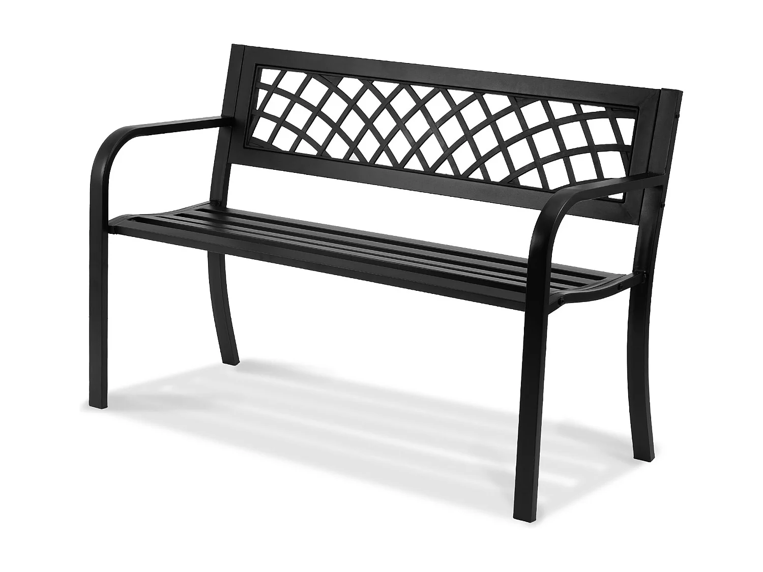 117 cm Metalen Tuinbank voor Buiten met een Draagvermogen van 224 kg voor Patio SucceBuy, Park, Achtertuin en Veranda