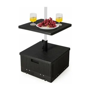 3-in-1 parasolstandaard, bijzettafel/plantenbak met tafelblad, wielen, handvat en verzwaarde tas, 45 liter/67 kg, vulbaar met water of zand, voor tuin, terras 3-in-1 parasolstandaard, bijzettafel/plantenbak met tafelblad, wielen, handvat en verzwaarde tas, 45 liter/67 kg, vulbaar met water of zand, voor tuin, terras