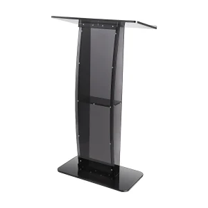 47" Acryl Podium SucceBuy, Transparante Standaard met Leesoppervlak en Opbergplank