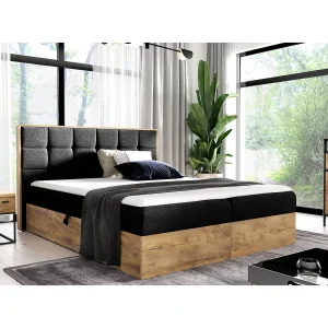 AX LIVING boxspringbed Vendio 140×200 zwart met opbergruimte AX LIVING boxspringbed Vendio 140×200 zwart met opbergruimte
