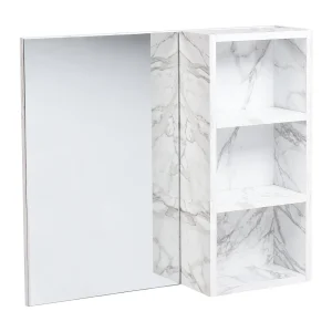Badkamer wandkast met spiegel JOINVILLE 60 cm Wit marmer
