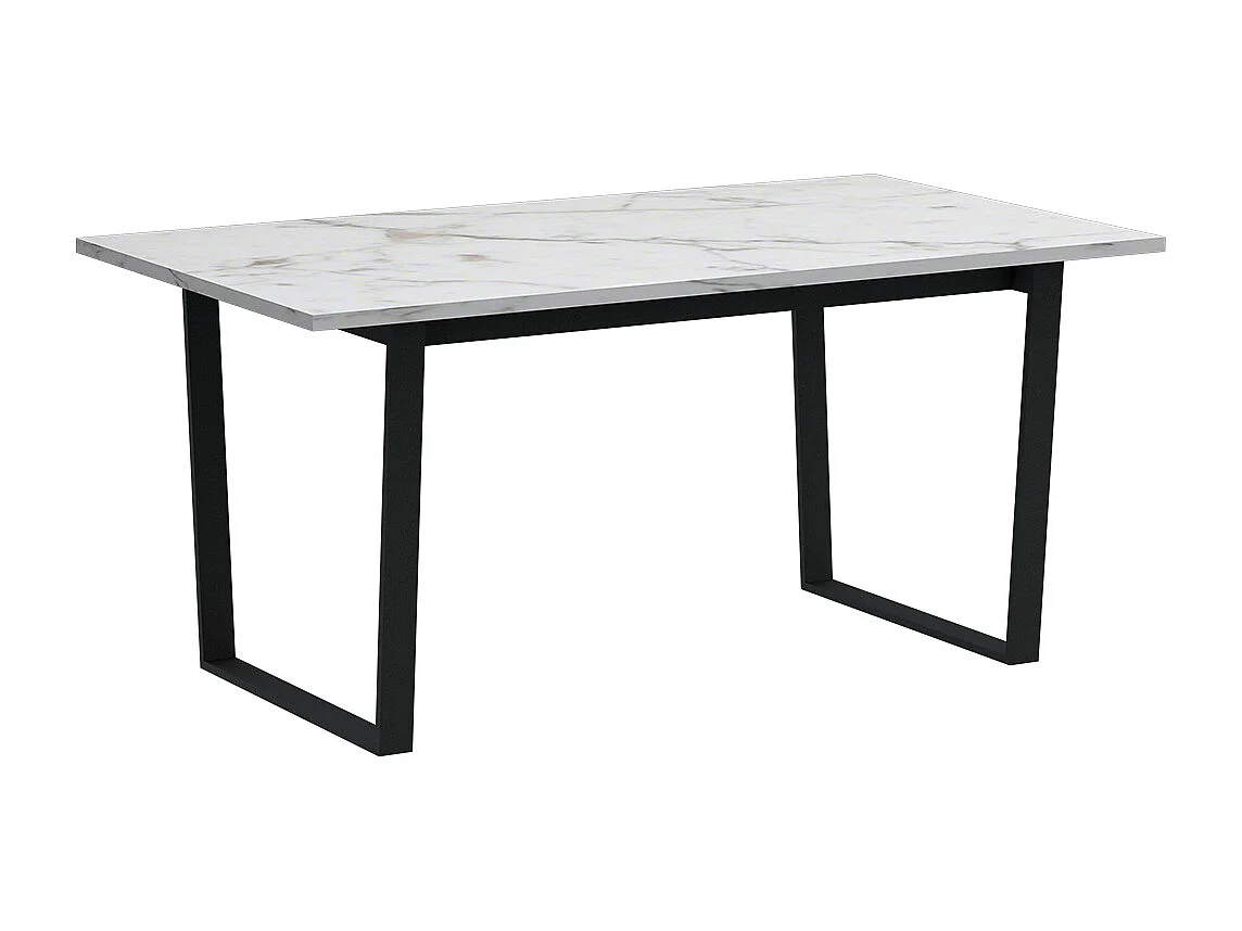 Amble eetkamertafel 90x160cm wit marmerprint.