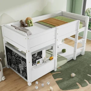 Stapelbed – 2 x 90 x 200 cm – grenen – lattenbodem – wit