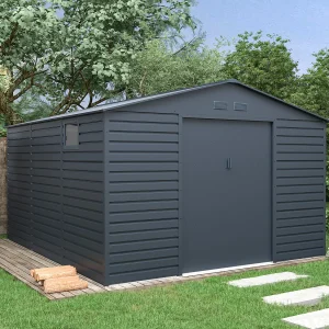 Metalen tuinhuisje van antracietgrijs gegalvaniseerd staal, 13,12 m² ADELMO