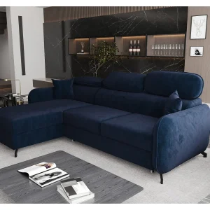 AX LIVING Hoekbank L vorm Ribella 265cm in Marineblauw Bedfunctie L AX LIVING Hoekbank L vorm Ribella 265cm in Marineblauw Bedfunctie L