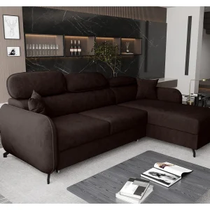 AX LIVING Hoekbank L vorm Ribella 265cm in Chocolade Slaapfunctie R AX LIVING Hoekbank L vorm Ribella 265cm in Chocolade Slaapfunctie R