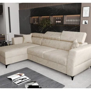 AX LIVING Hoekbank Ribella 265 cm – beige met ruime slaapfunctie L AX LIVING Hoekbank Ribella 265 cm – beige met ruime slaapfunctie L