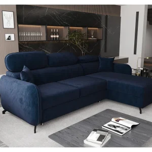 AX LIVING Hoekbank L vorm Ribella 265cm in Marineblauw Bedfunctie R AX LIVING Hoekbank L vorm Ribella 265cm in Marineblauw Bedfunctie R
