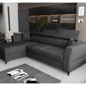 AX LIVING Hoekbank Ribella L 265 cm – antraciet met slaapfunctie L AX LIVING Hoekbank Ribella L 265 cm – antraciet met slaapfunctie L