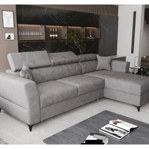 AX LIVING Hoekbank Ribella 265 cm – grijs met slaapfunctie & comfort R AX LIVING Hoekbank Ribella 265 cm – grijs met slaapfunctie & comfort R