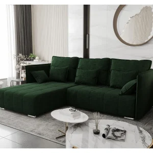 AX LIVING Florinna groene kleine hoekbank – 248 cm met slaapfunctie AX LIVING Florinna groene kleine hoekbank – 248 cm met slaapfunctie