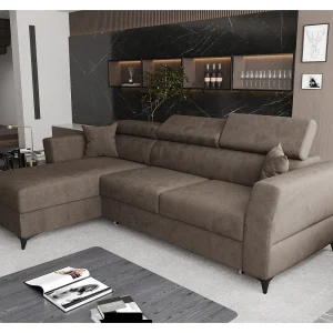 AX LIVING Hoekbank Ribella 265 cm bruin met slaapfunctie & opberging L AX LIVING Hoekbank Ribella 265 cm bruin met slaapfunctie & opberging L