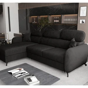 AX LIVING Hoekbank L vorm Ribella 265 cm in Grafiet met Bedfunctie L AX LIVING Hoekbank L vorm Ribella 265 cm in Grafiet met Bedfunctie L