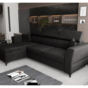 AX LIVING Hoekbank Ribella L 265 cm – grafiet met slaapfunctie L AX LIVING Hoekbank Ribella L 265 cm – grafiet met slaapfunctie L