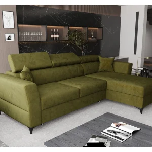 AX LIVING Hoekbank Ribella 265 cm – olijfgroen met slaapfunctie R AX LIVING Hoekbank Ribella 265 cm – olijfgroen met slaapfunctie R