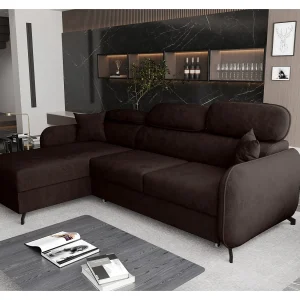 AX LIVING Hoekbank L vorm Ribella 265cm in Chocolade Slaapfunctie L AX LIVING Hoekbank L vorm Ribella 265cm in Chocolade Slaapfunctie L