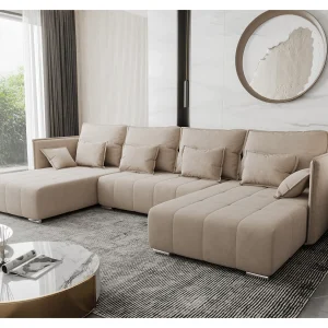 AX LIVING u vorm bank Florinna 345 cm – met bed en opbergruimte AX LIVING u vorm bank Florinna 345 cm – met bed en opbergruimte