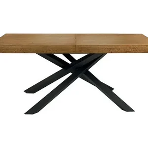 160×90 cm – 260×90 cm uitschuifbare tafel in knoestig eikenfineer – ARGENTARIO