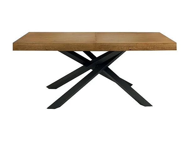 160x90 cm - 260x90 cm uitschuifbare tafel in knoestig eikenfineer - ARGENTARIO