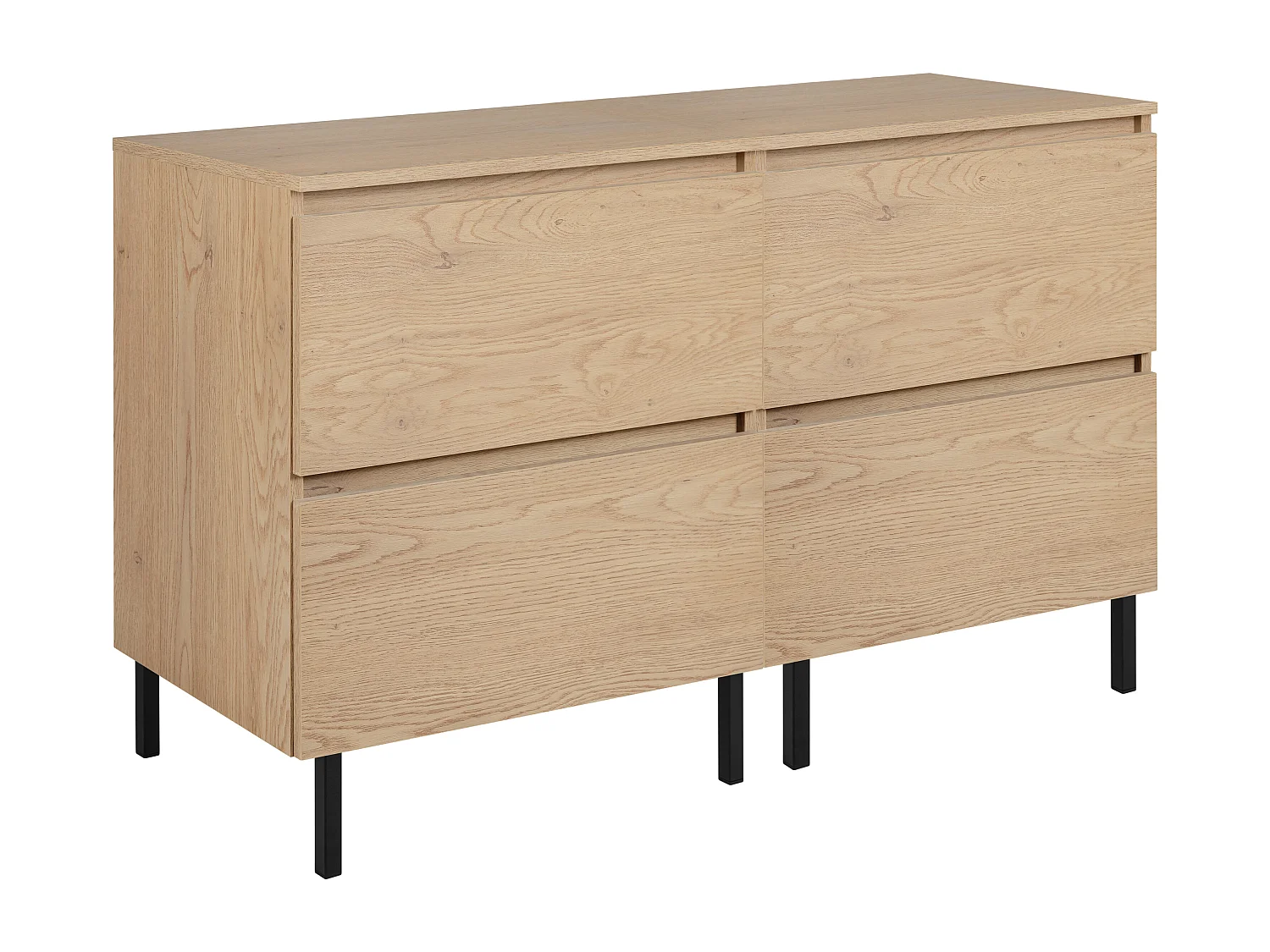 Badkamermeubel 120 cm (2 x 60) met bovenwerkblad + meubelpootjes, Kleur: Licht eiken, 120 x 80,7 x 46 cm
