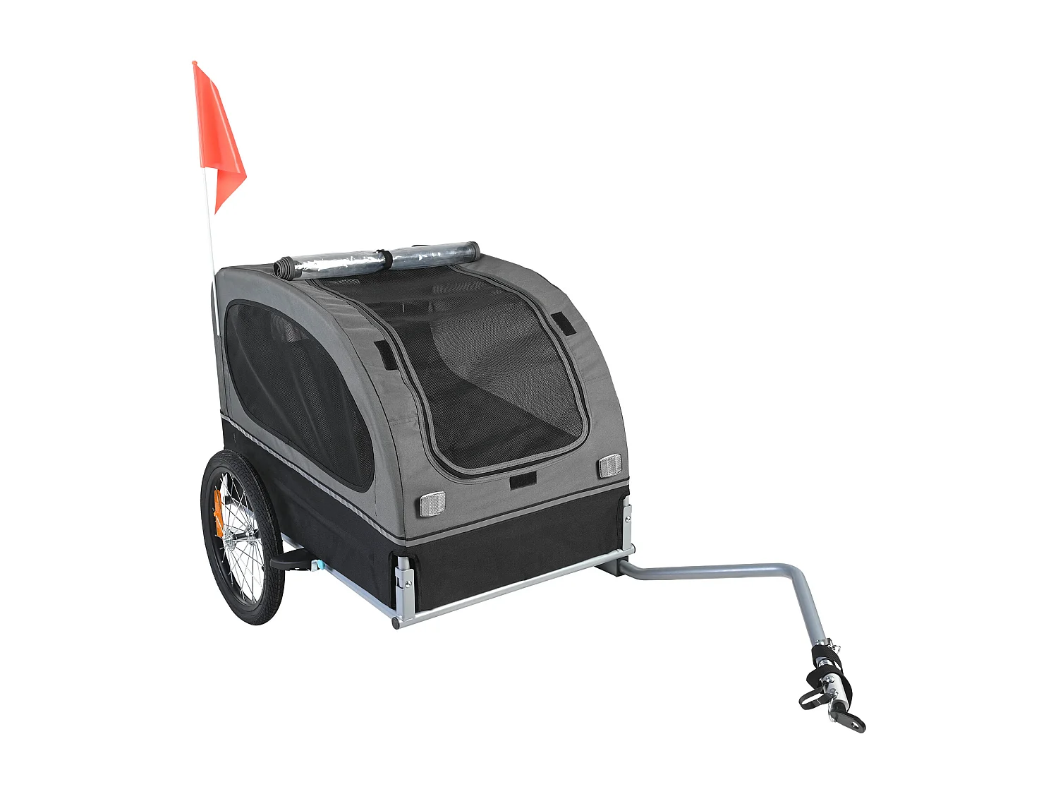 2-in-1 Fietskar, SucceBuy Huisdierenfietskar, Honden- en Kattenfietsdrager, 40 KG Draagvermogen, Waterbestendig Staal