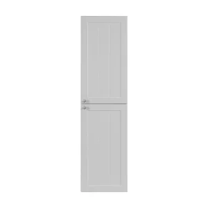 Klassieke badkamerkast, wit, 35 x 136 x 27 cm, zilveren handgreep