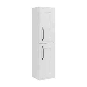 Badkamerkast, wit, 35 x 136 x 27 cm, zwarte handgreep