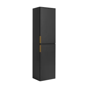 Badkamerkast, donkergrijs, gouden handgreep, 35 x 136 x 27 cm Badkamerkast, donkergrijs, gouden handgreep, 35 x 136 x 27 cm