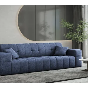 Bank 3-zits Bankserie NIMES stijlvolle stof Perfect Harmony Donkerblauw