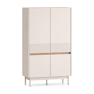 4-deurs lage Connie kasjmier en hout kast 4-deurs lage Connie kasjmier en hout kast