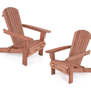 Adirondack Adirondack Stoel inklapbaar, set van 2, tuinstoel met hoge rugleuning en brede armleuningen, voor tuin, terras, 180 kg draagvermogenZB33911 Adirondack Adirondack Stoel inklapbaar, set van 2, tuinstoel met hoge rugleuning en brede armleuningen, voor tuin, terras, 180 kg draagvermogenZB33911
