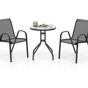 3-delige balkonmeubelset, bistrotafel met 2 stapelbare stoelen, balkonset, bistroset, tuinset, tuingereedschap, tuinmeubelen, zitgroep voor tuin, balkon ZB33833 3-delige balkonmeubelset, bistrotafel met 2 stapelbare stoelen, balkonset, bistroset, tuinset, tuingereedschap, tuinmeubelen, zitgroep voor tuin, balkon ZB33833