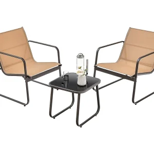 3-delige tuinmeubelset, balkonset met 2 stoelen en tafel, balkonmeubels met ademende stof, terrasmeubels, tuingarnituur, zitgroep voor terras, balkon ZB33261 3-delige tuinmeubelset, balkonset met 2 stoelen en tafel, balkonmeubels met ademende stof, terrasmeubels, tuingarnituur, zitgroep voor terras, balkon ZB33261