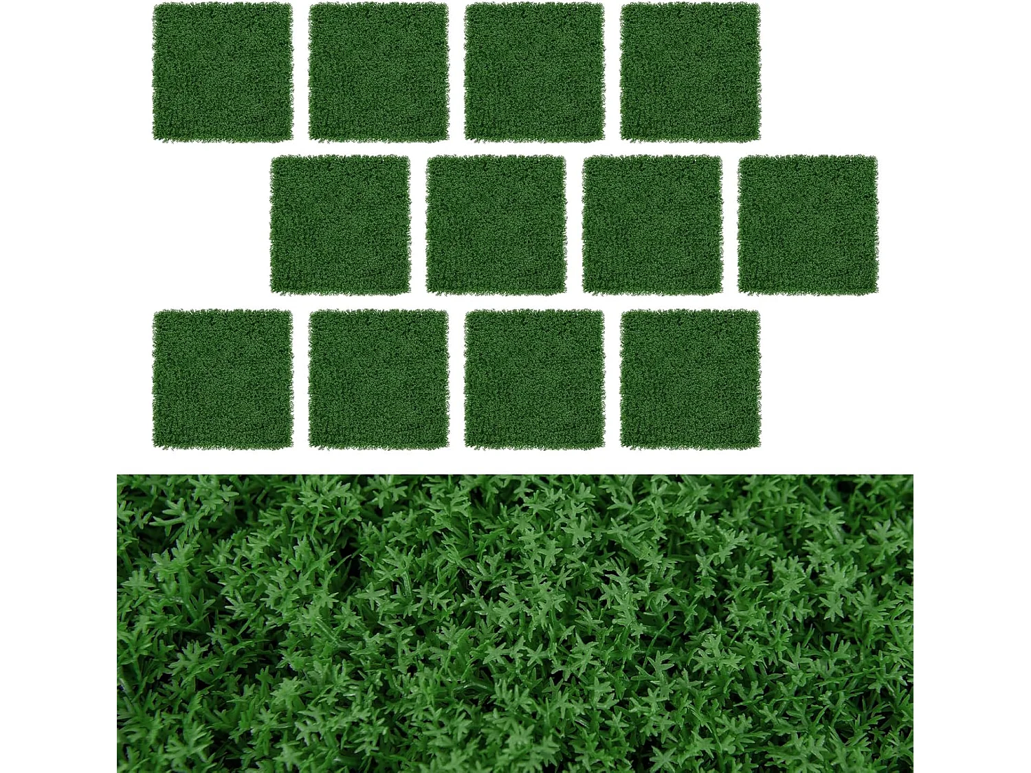 12 stuks plantenwand, 50,5 x 50,5 cm, kunstmatige moswand met elkaar verbindbaar, inkijkbescherming voor tuin, binnenplaats, balkon, thuis