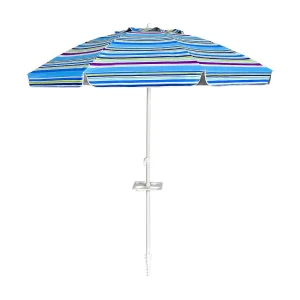 2,2m strandparasol strandparaplu met draagtas, UPF50 + zon bescherming zonnescherm, buiten tuin terras kantelen parasol,draagbare zonnescherm (Lichtblauw)ZB34461 2,2m strandparasol strandparaplu met draagtas, UPF50 + zon bescherming zonnescherm, buiten tuin terras kantelen parasol,draagbare zonnescherm (Lichtblauw)ZB34461