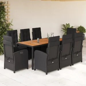 9-delige Tuinset poly rattan zwart 9-delige Tuinset poly rattan zwart