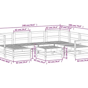8-delige Loungeset massief grenenhout wit 8-delige Loungeset massief grenenhout wit