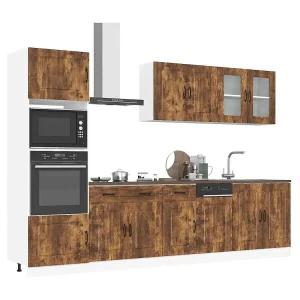 7-delige Keukenkastenset Kalmar bewerkt hout gerookt eiken 7-delige Keukenkastenset Kalmar bewerkt hout gerookt eiken