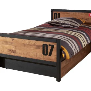 Alex onderschuifbed van donker en zwart massief grenen 90×200 cm Alex onderschuifbed van donker en zwart massief grenen 90×200 cm