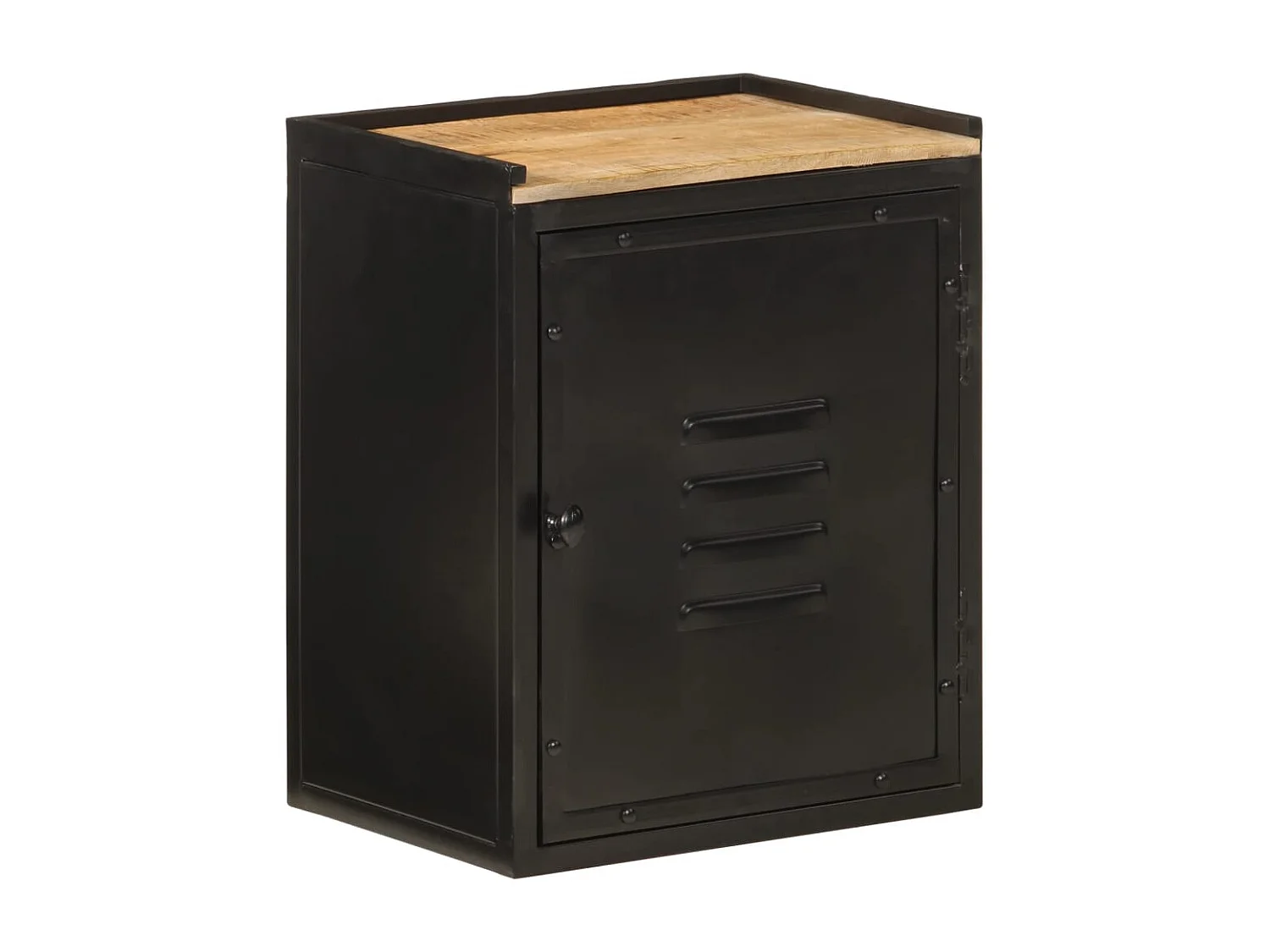 Badkamerkast 40x30x50 cm ijzer en massief mangohout