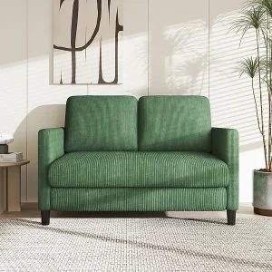 2-zits comfortabele bank in geribbel fluweel Groen – 58cm zitdiepte – max. belasting 300kg – 129x78x89cm 2-zits comfortabele bank in geribbel fluweel Groen – 58cm zitdiepte – max. belasting 300kg – 129x78x89cm