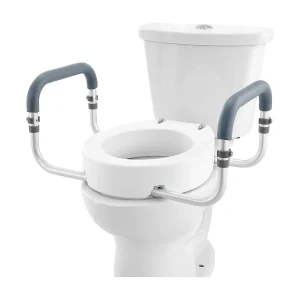 88,9 mm Verhoogd Toiletbril SucceBuy, Draagvermogen 136 kg, Aluminium Leuningen, Wit 88,9 mm Verhoogd Toiletbril SucceBuy, Draagvermogen 136 kg, Aluminium Leuningen, Wit