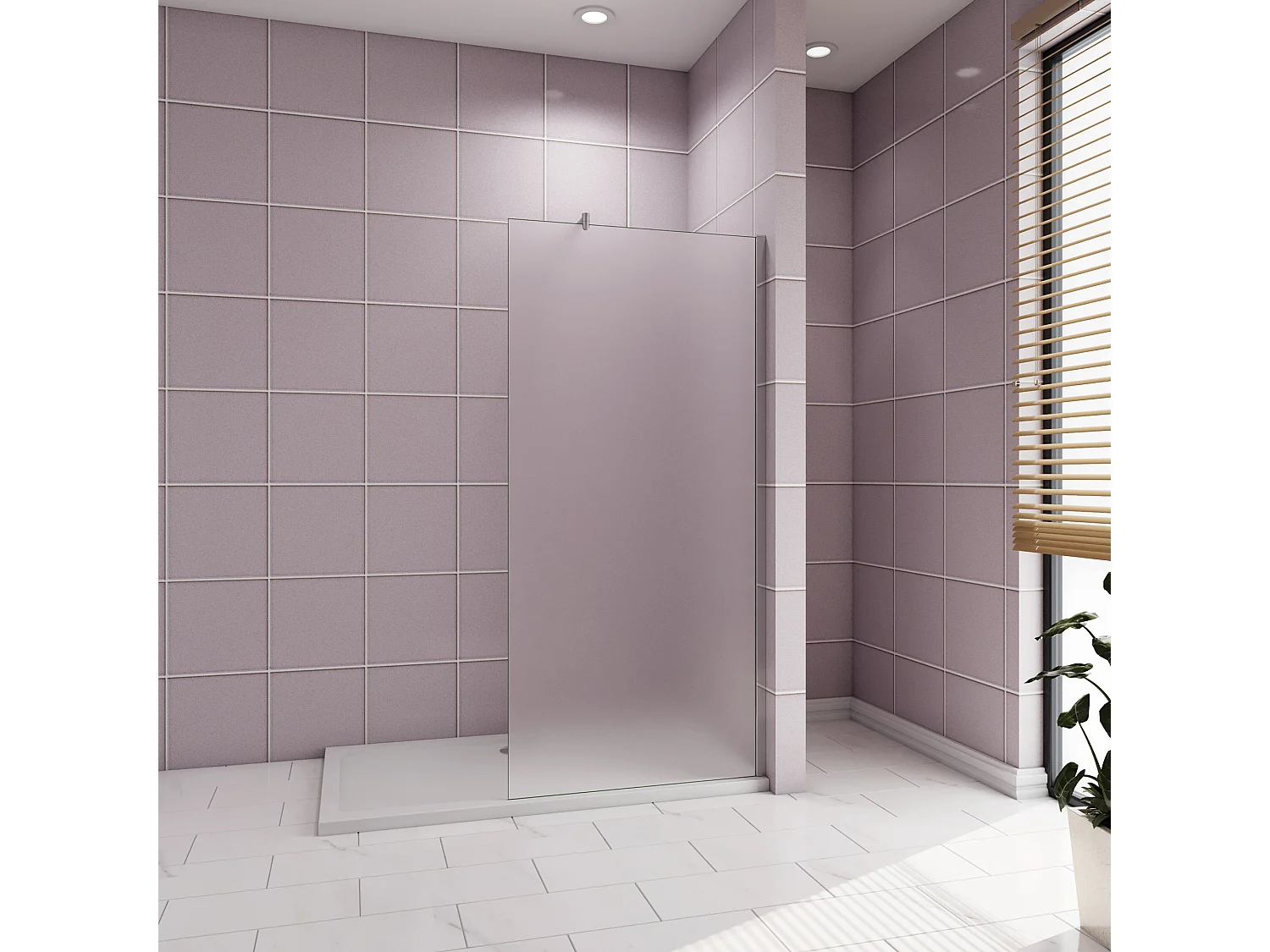 120x195cm Douchewand inloopdouche,10mm dik mat gehard glas met explosieveilige folie,stabilisatiestang 70-120cm (verstelbaar),glanzend chroom profiel