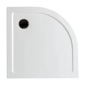 "Aosta" dunne halfronde hoekdouchebak van acryl en ABS cm 80x80h