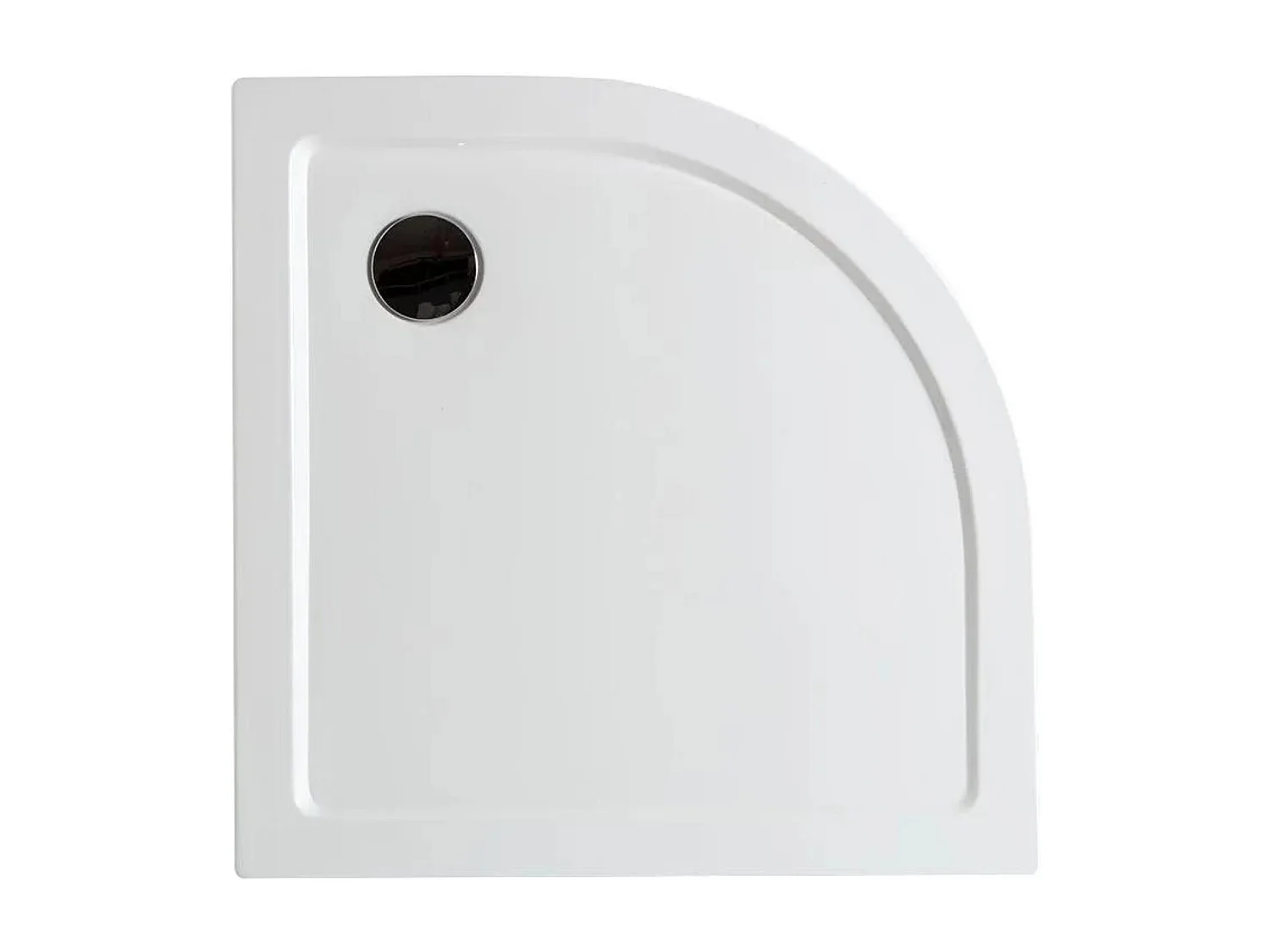 "Aosta" dunne halfronde hoekdouchebak van acryl en ABS cm 90x90h