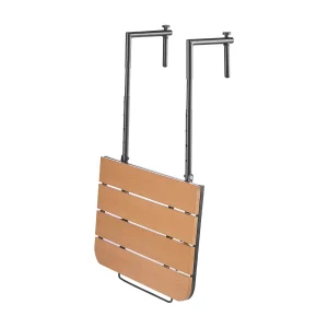 Balkonhangtafel, SucceBuy Balkonhangtafel 63 × 61 cm, Verstelbare Bartafel voor Buitenleuning