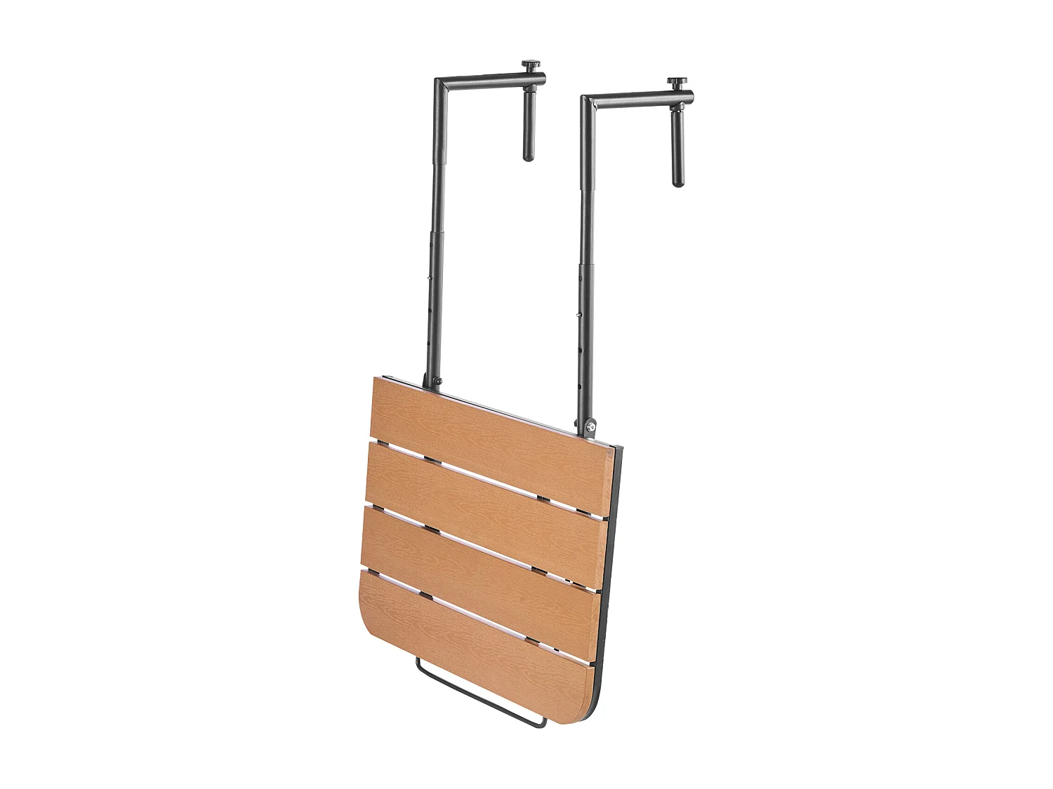 Balkonhangtafel, SucceBuy Balkonhangtafel 63 × 61 cm, Verstelbare Bartafel voor Buitenleuning