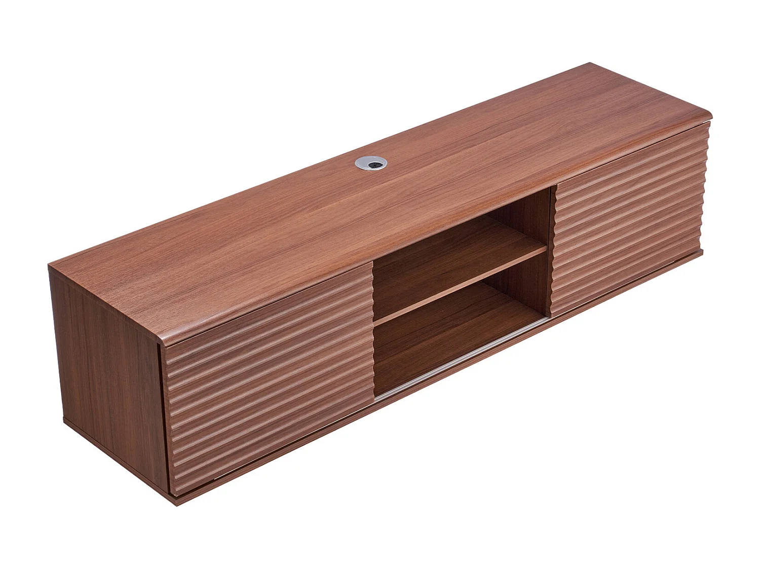 Aan de Muur Gemonteerde TV-Kast SucceBuy 152 cm Zwevende TV-Standaard voor aan de Muur met Verstelbare Opbergplank